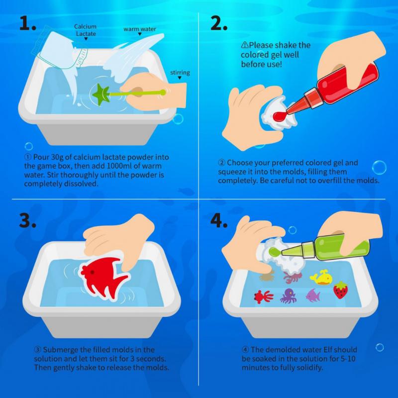 Kids Hydrogel Kit Summer Magic Set, Water Pet Slime Toy Making Kit, Creative Children Crafts, DIY Soft Foam Craft, Ages 6-8 Years Old