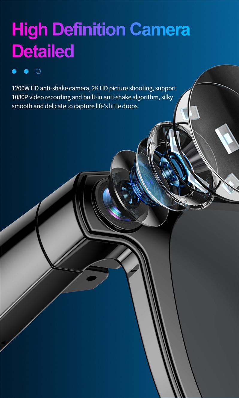 JS-01 Pro Smart Glasses Bluetooth Call Camera Video Recording with Black Tech Notification Wholesale