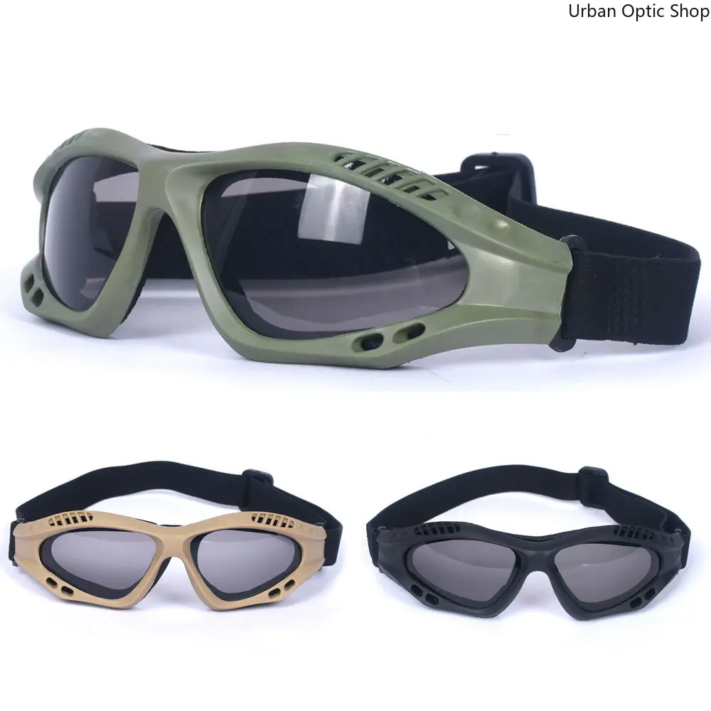 XUH New CS Tactical Safety Goggles, Windproof Anti‑Dust Elastic Outdoor Sports Goggles, Protective Eyewear for Motorcycle Riding and Cycling