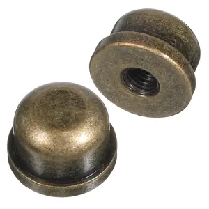 2 PCS Bronzed Lamp Finials Tapped, 1/2 Inch Tall Quality Solid Brass Lamp Finial 1/4-27 Lamp Shade Screw Cap Knob Lamps Accessories for Lamps Shade Holder Harp Tops