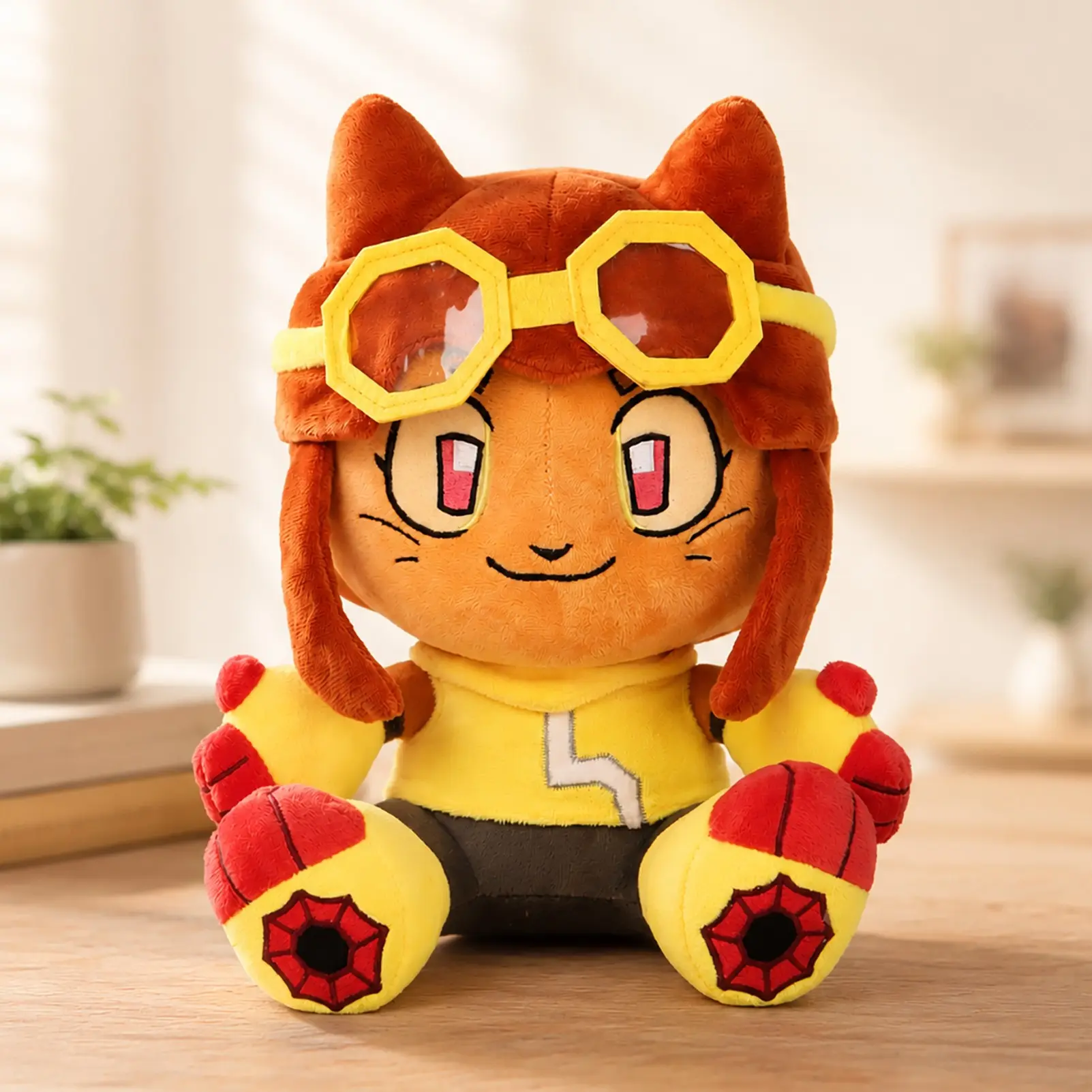 30cm/11.81in Kit Plush Toy, Cute Anime Cat Pilot Plush Doll, Soft Stuffed Animal, Kawaii Character Plush, Cozy Desk Decor, Bedroom Decoration, Emotional Support Plushie, Collectible Gift for Anime Fans, Birthday Christmas Gift, Cute Stuffed Animals