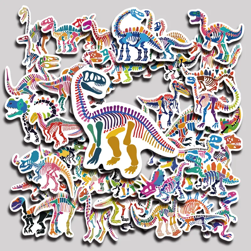 50PCS Colorful Bone Dragon Aesthetic Vinyl Stickers Pack for Laptop Water Bottle Phone Case Skateboard Journal Scrapbook DIY Decoration