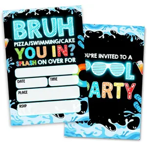 Pool Birthday Party Invitations Bro You in Party Invitation Cards for Boys Girls 30 Cards & 30 Envelopes