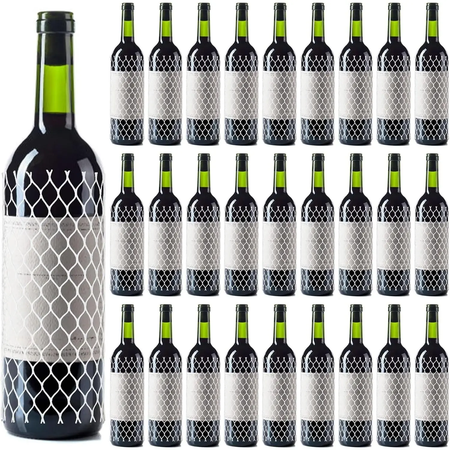 200 Pcs Wine Mesh Liquor Bottles Protector Sleeves 7.8 Inch PE Net Wine Bottle Protector for Travel Glass Liquor Bottle Sleeves, Keep Bottles Safe While Traveling, White