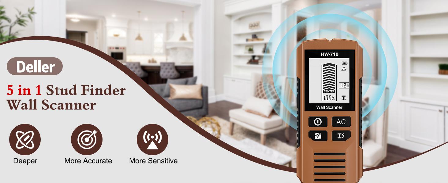 Stud Wall Scanner, 5 in 1 Stud Detector with HD LCD Display, Stud Locator with Sensor Audio Alarm, Stud Sensor Beam Finders for Wall Wood Studs AC Wire Joist Pipe Stud Wall Scanner, 5 in 1 Stud Detector with HD LCD Display, Stud Locator with Sensor Audio Alarm, Stud Sensor Beam Finders for Wall Wood Studs AC Wire Joist Pipe