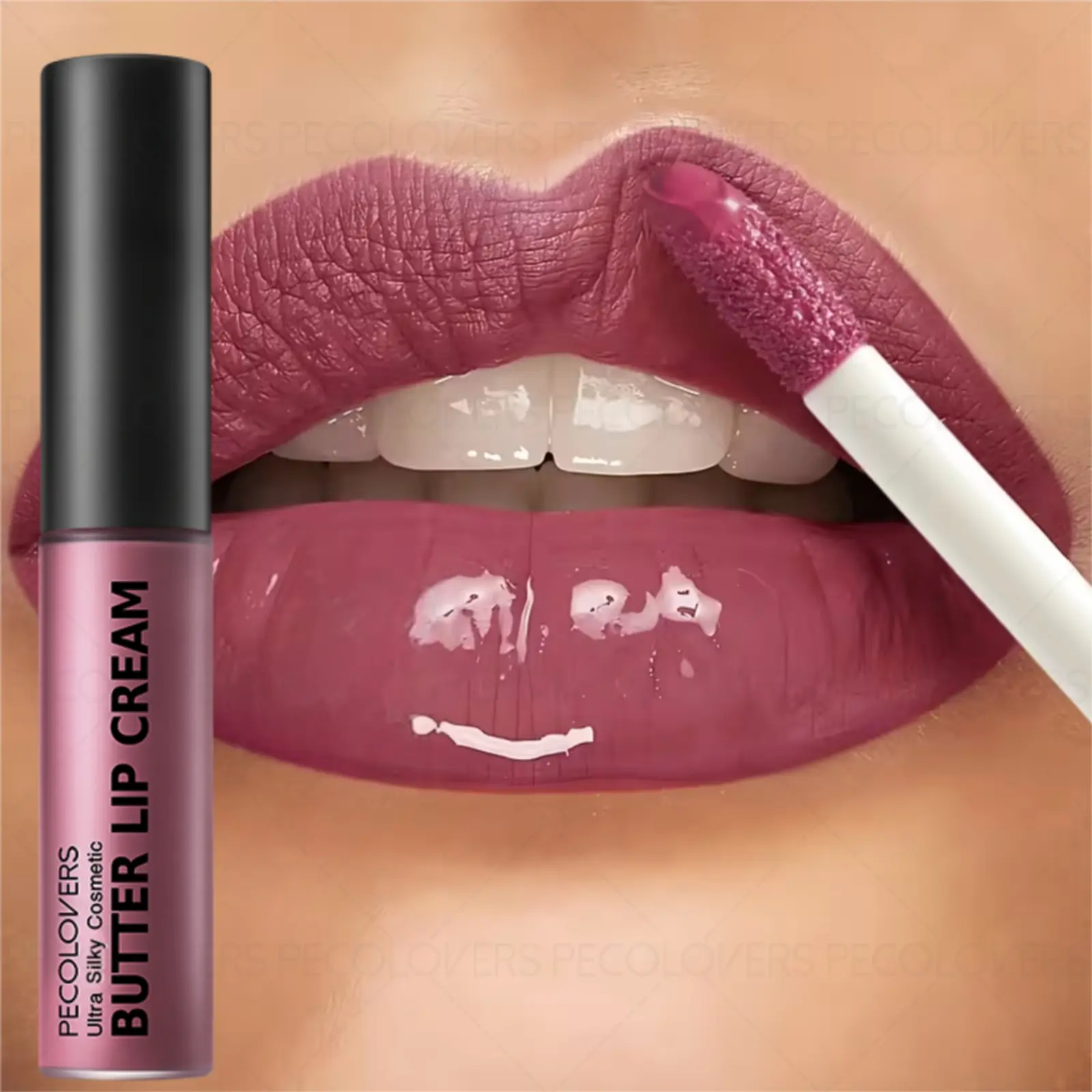 1PC Butter Mirror Gloss Lip Gloss, Natural Nude Color, Bright Color, Long-lasting Non-stick Cup, Creamy Texture, Perfect for Christmas and Holiday Parties