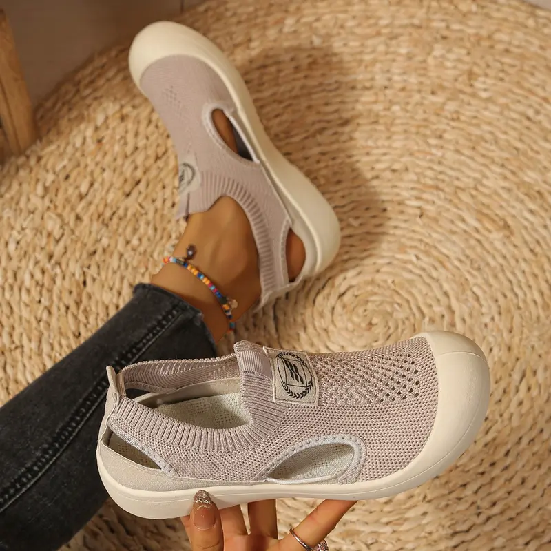 Breathable Mesh Women's Shoes, Lightweight Soft Sole Slip-On Casual Footwear, Trendy Walking Shoes, Comfortable Anti-Slip Outdoor Walking Shoes, Summer Walking Shoes