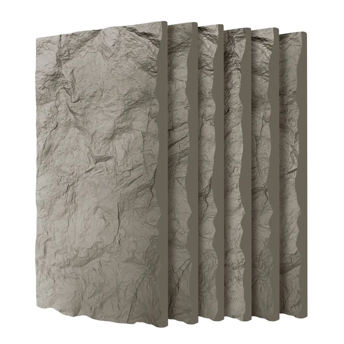 3D Faux Stone Wall Panels, 4/6/8/12 PCS PU Wainscoting Panel for Interior Wall Decor,  47.24" * 23.62", Flame-resistant & Lightweight & Waterproof , for TV Wall, Office, Living Room