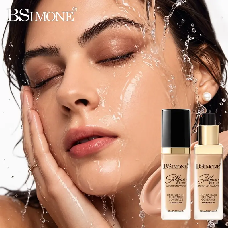 Bsimone Lightweight Cream Foundation, Natural Matte Finish, Oil-Control, Sweat-Resistant, Perfect for Beach Vacations and Special Occasions