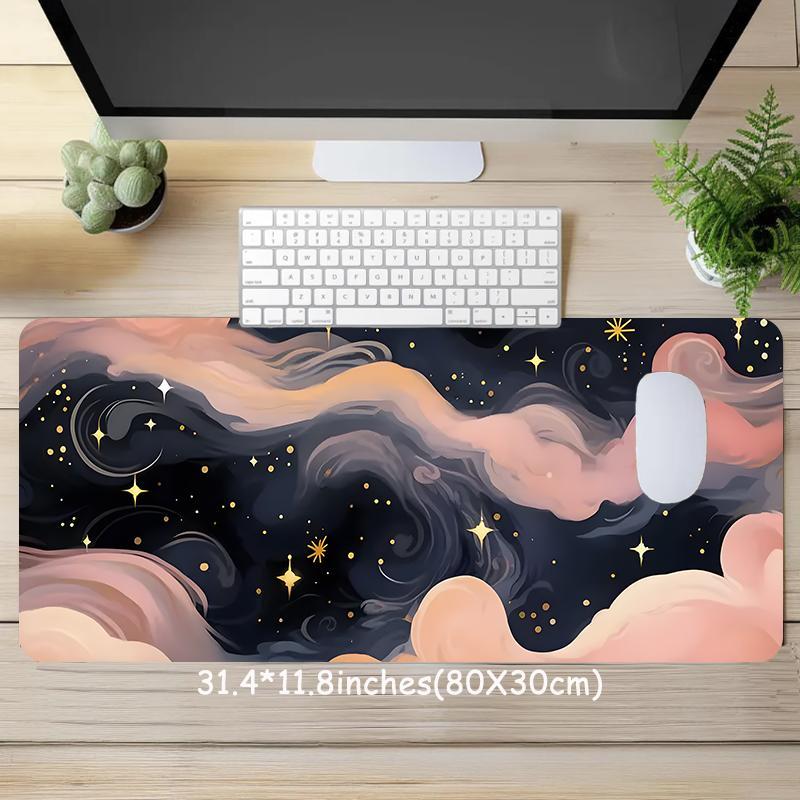 Fantasy Galaxy Pattern Mouse Pad, Large Mouse Pad, Non-slip Rubber Base Mousepad, Desk Keyboard Mat for Home Office Game Room, Desk Accessories, Desk Gadgets