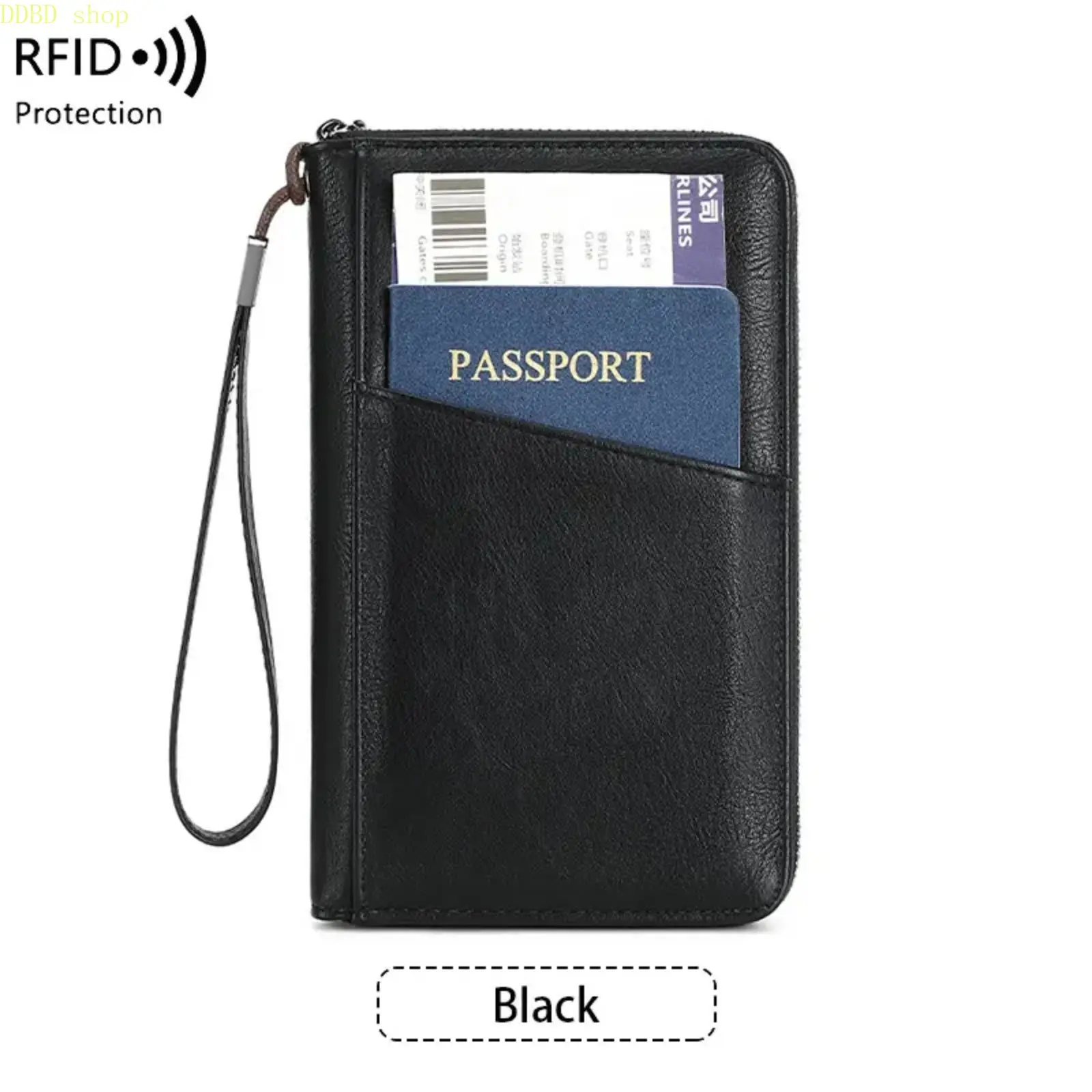 RFID Blocking Family Passport Holder Large Capacity Wallet Travel Accessory Document Organizer Clutch Bag with 6 Passport Pockets 4 Card Slots & 2 Side Pockets for Women Men