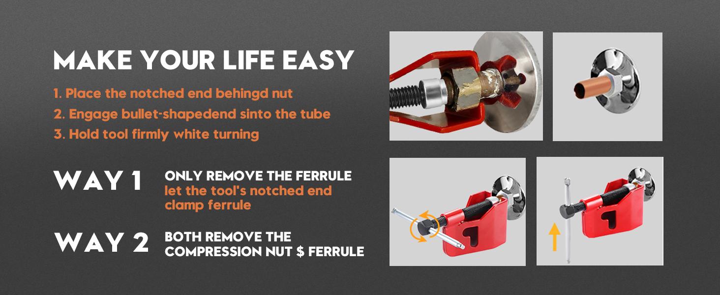 Compression Sleeve Remove Tool - Ferrule for 1/2" Copper Compression Sleeve - 1/2-Inch Copper Tubing - Plumbing Compression Ring Removal Tool