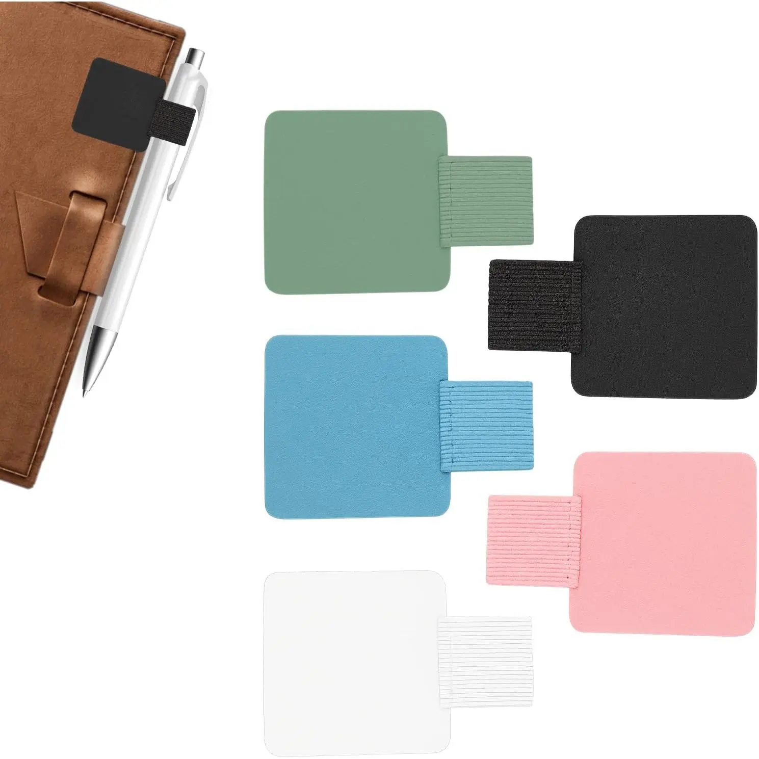5 count Pen Loop Holder, Self-Adhesive Pencil Holder Elastic Design, Notebook Pen Holders with 5 Colors,  Color Loops for Notebooks, Diaries, Planners, Journal