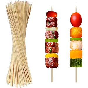 8 Inch 100PCS Bamboo Wooden Skewers Sticks for Fruit Kabob BBQ Grilling Yakitori More Size Choices of 10"/12" Available (8inch X Φ3mm)