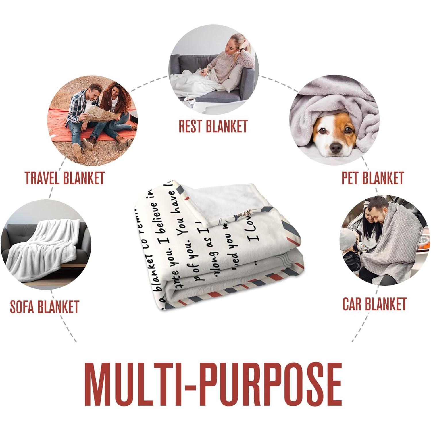 Grandpa Fathers Day Birthday Gift, Fathers Day Birthday Gifts for Grandpa from Grandkids, Best Great Grandpas Gifts, Soft Letter Throw Blanket for couch60 x50, Printed on One Side with a Plain White Back, Halloween Thanksgiving Christmas Gift