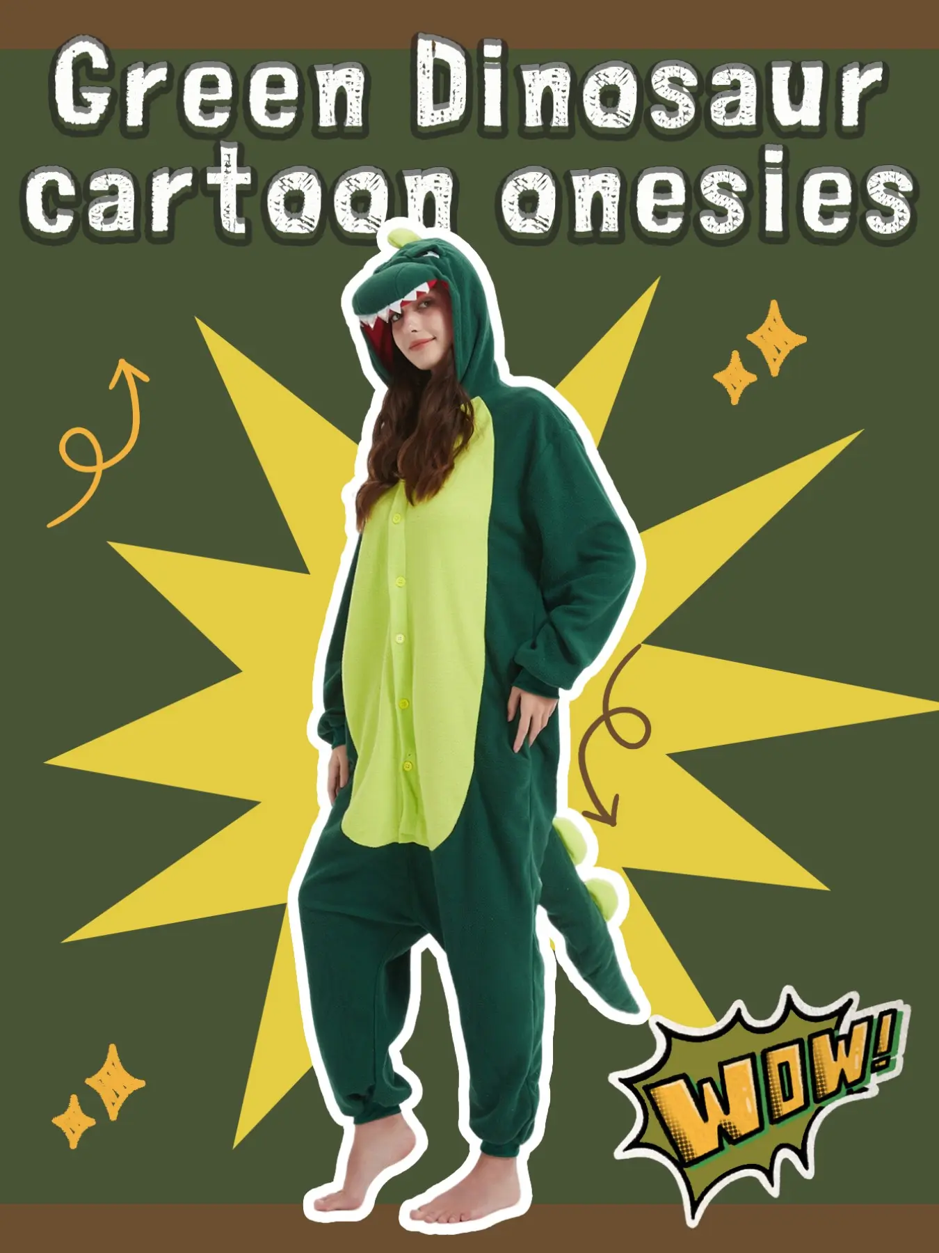 Neutral Animal Onesie Sleepwear, Hooded Cartoon Full-Body Pajamas, Fall Winter Christmas Halloween Costume