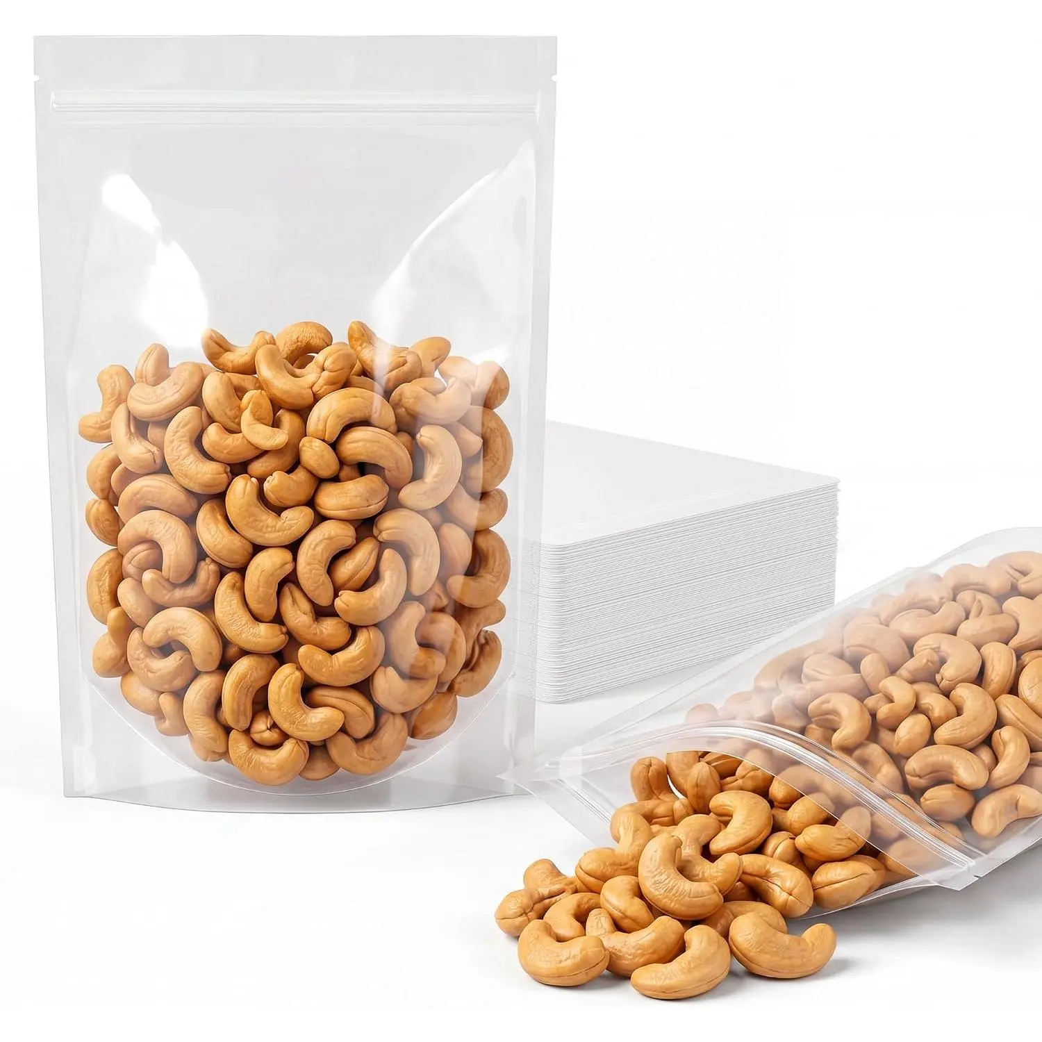 100 count Resealable Stand Up Bags, Clear 3.9"x5.9"  Pouches