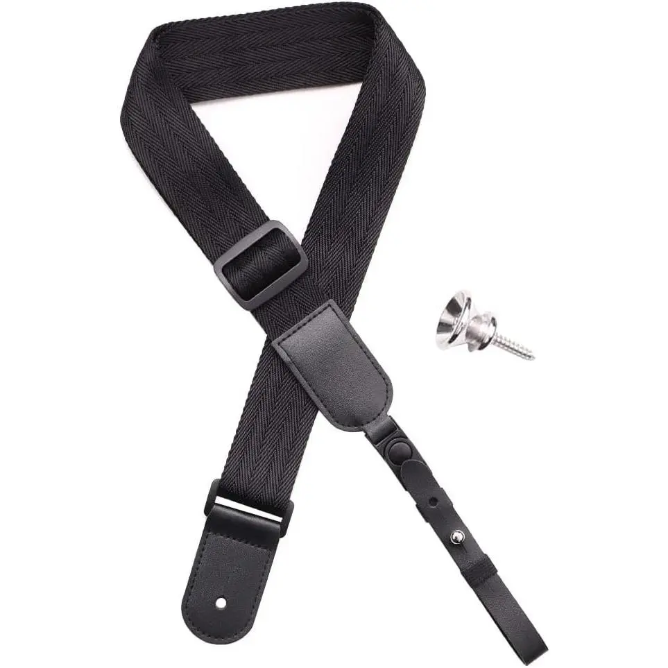 Ukulele strap, soft non-slip nylon  strap for ukulele or small guitar, adjustable length, metal tip included