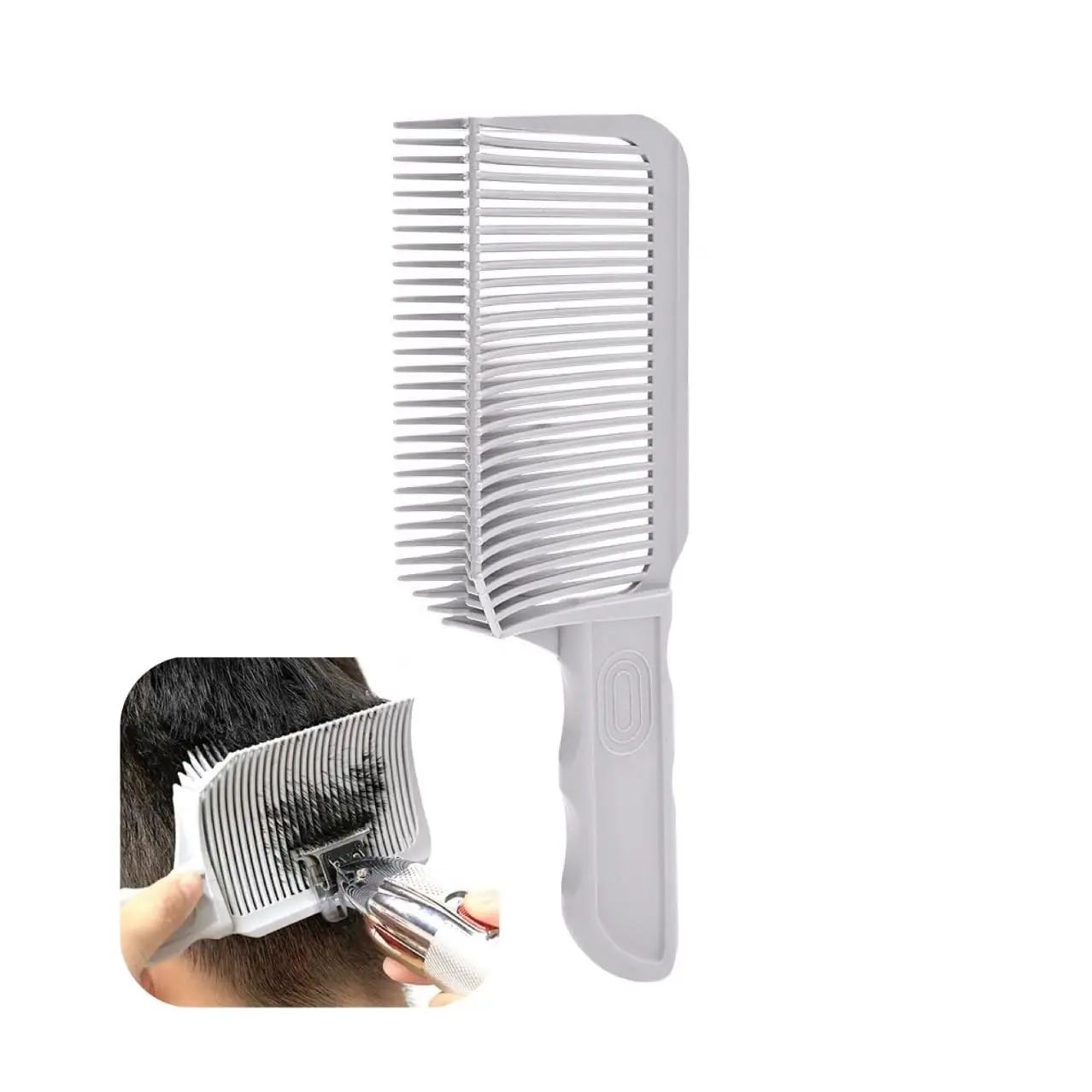V-shaped Comb Hair Blending Tool, Blend Friend Fade Comb Professional Hair Cutting Combs Heat Resistant FlatTop Hairs Clipper Cuts Tools Men Salon Hairdressing, Barber or At Home (Grey 1pc)