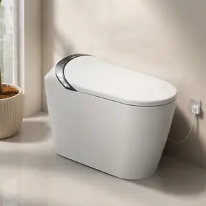 ARCH Elongated One-Piece Smart Toilet with Bidet Built-In, Tankless, Auto Open/Close Seat, Foot Sensor, LED Display, Night Light, Warm Water & Dryer, Porcelain, Multiple Color Options for Bathroom, Matte Black/Matte Gray/White Color Options