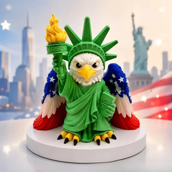 Bald Eagle Wing Figurine, American Flag Patriotic Resin Ornament, New York City Statue Of Liberty Themed Decor, Fourth of July Gift, Eagle Decorative Action Figures for Desktop Home (Figurines, Statues & Bobbleheads)