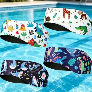 4pcs Swimming Headbands, Adjustable Waterproof Headbands with Ear Loops for Ear Protection