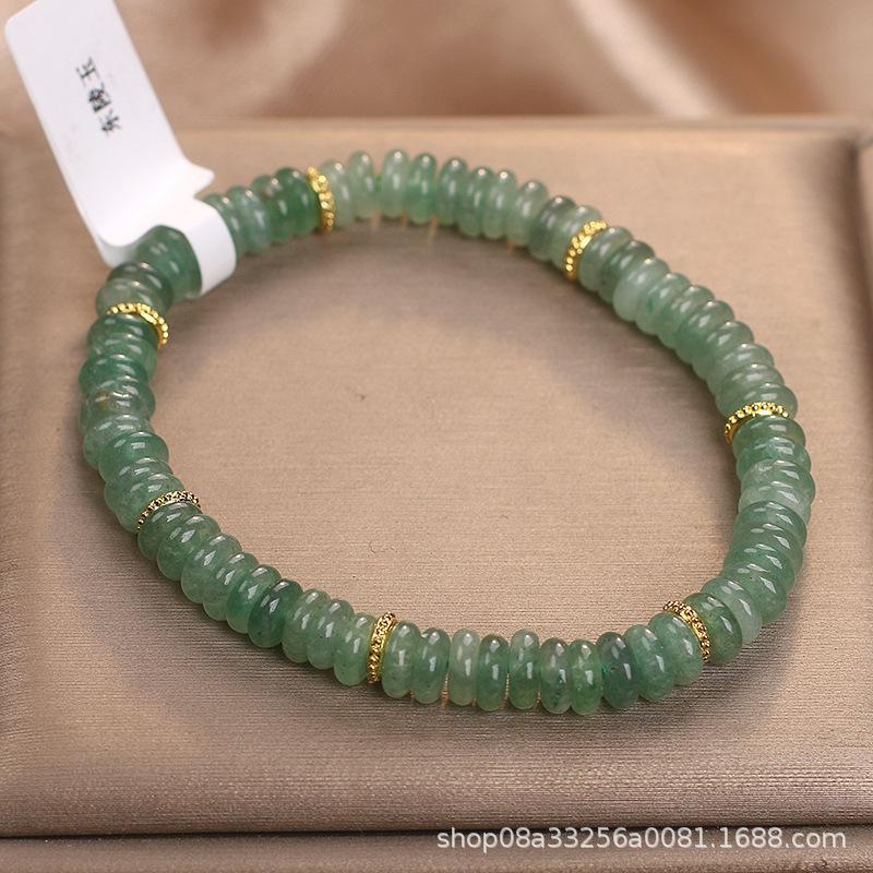 Natural Dongling Jade Abacus Beads Bracelet Women's Green Fresh White Chinese Style Natural Crystal Girlfriend Luxury HandString.