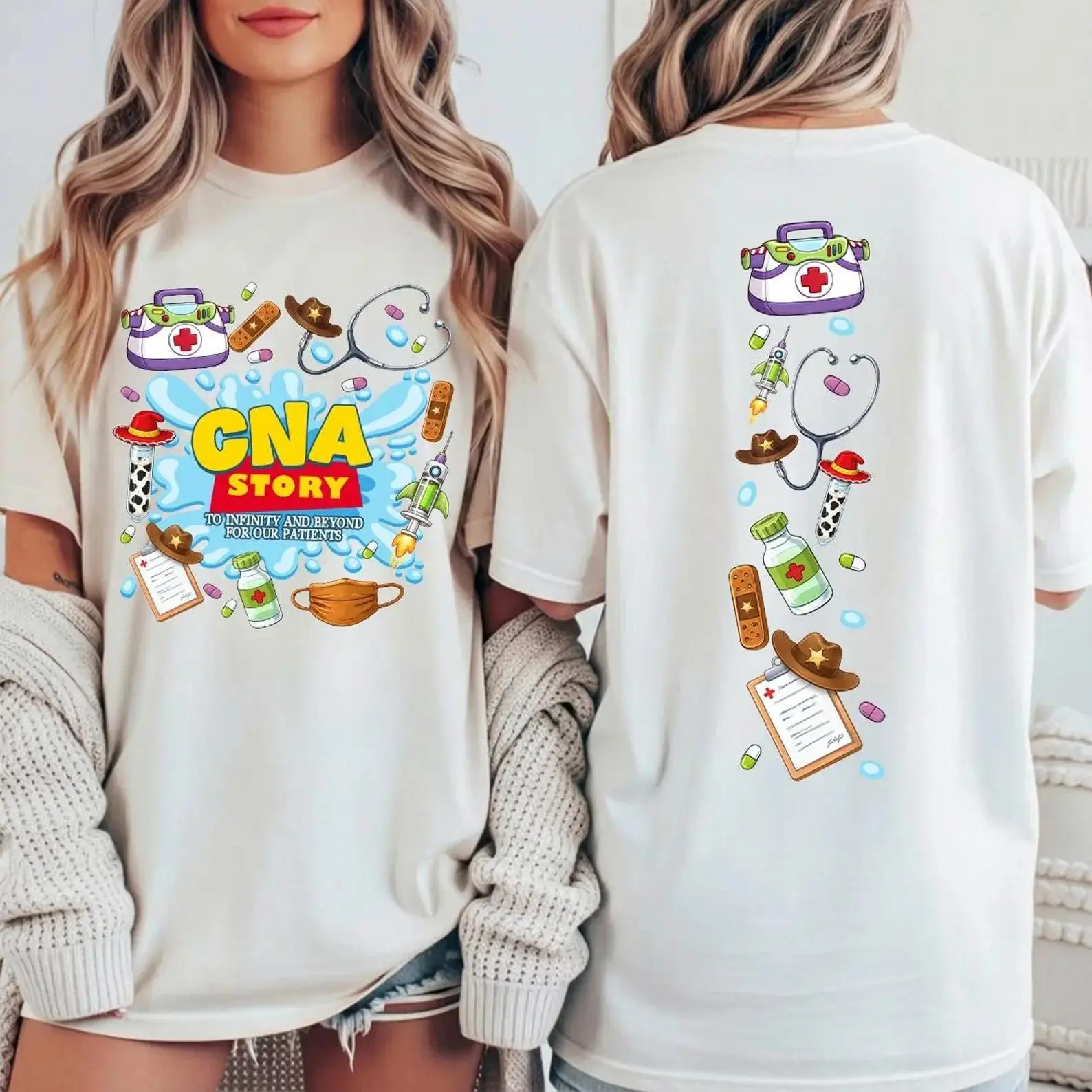[100%Cotton]CNA Story Print Shirt ,To Infinity And Beyond CNA Shirt, Pediatric CNA Tee, Certified Nursing Assistant Gift