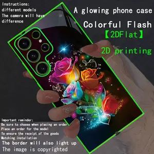 New LED Phone Case with Glowing Border, Compatible with Galaxy S26 Ultra to A15 5g, Fashionable Protective Cover, Unique Design, Daily Use