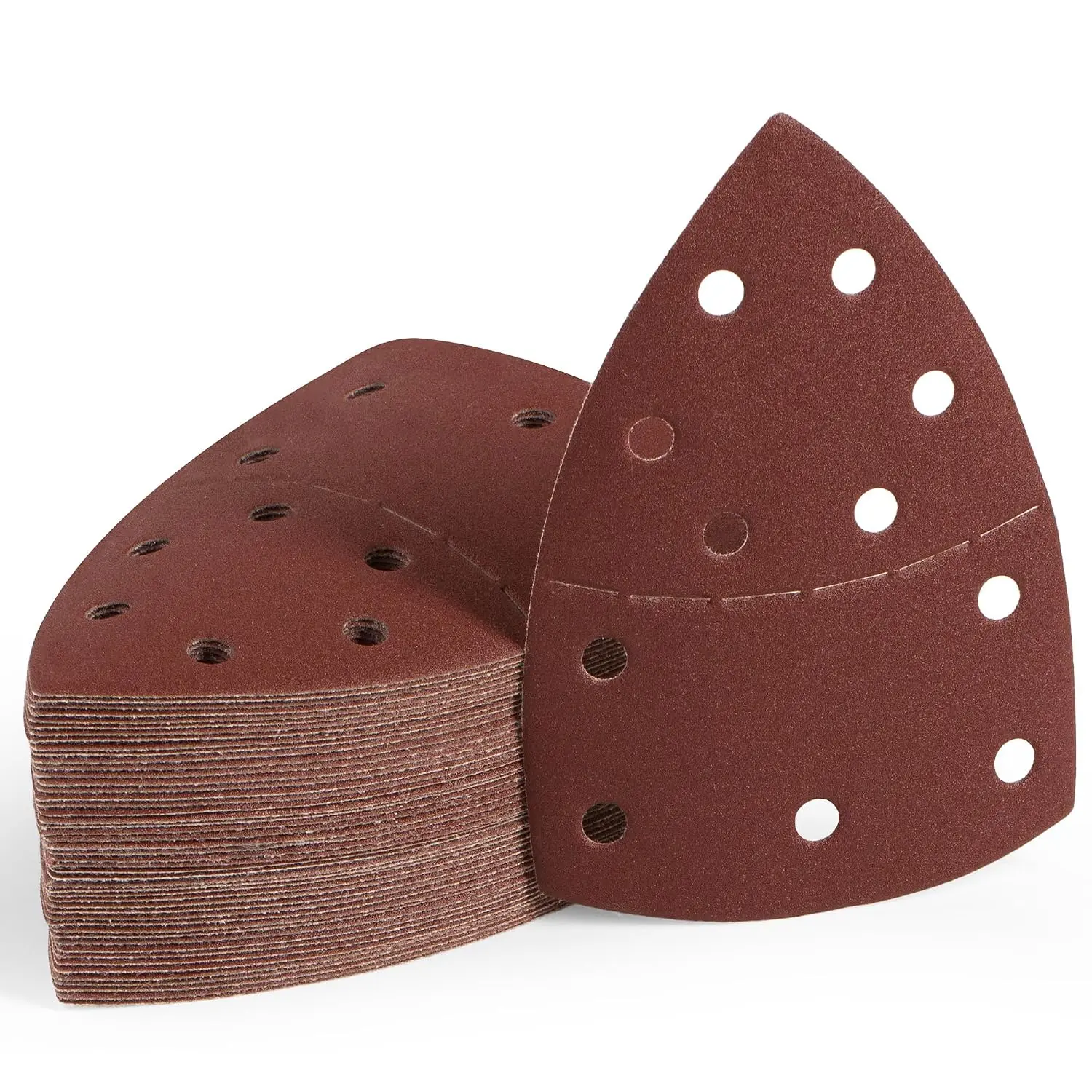 50 count  Sander Sandpaper for  Sander 11 Hole Detail Sandpaper Sanding Paper 240 Grit Hook and Loop Sander Pads Triangular Sanding Sheets Abrasive Sanding Paper