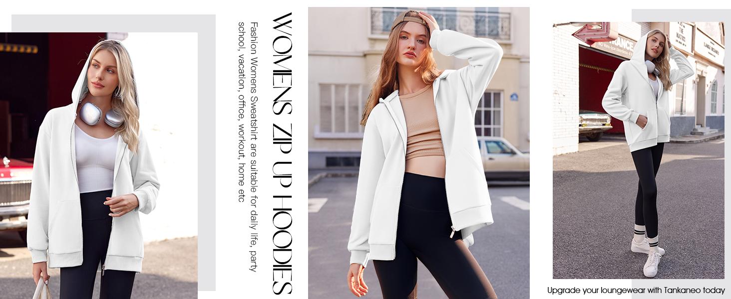 Yousify Women Casual Full Zip Up Plush Hoodie Comfy Loose Solid Sweatshirt Long Sleeve Jacket with Pockets Yousify Women Casual Full Zip Up Plush Hoodie Comfy Loose Solid Sweatshirt Long Sleeve Jacket with Pockets