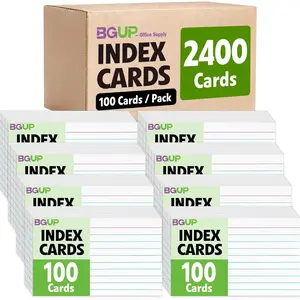 2400 PCS Index Cards Bulk 3x5 Flash Cards for Studying White Lined Ruled Notecards for School Home and Office 100 Per Pack 24 Pack