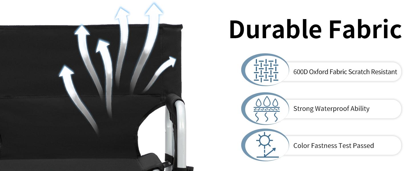 Outvita 26" Tall Directors Chair Height Seat Folding with Side Table Storage Bag, Support for 300Lbs Portable Makeup Artist Chair with Bar Height Black