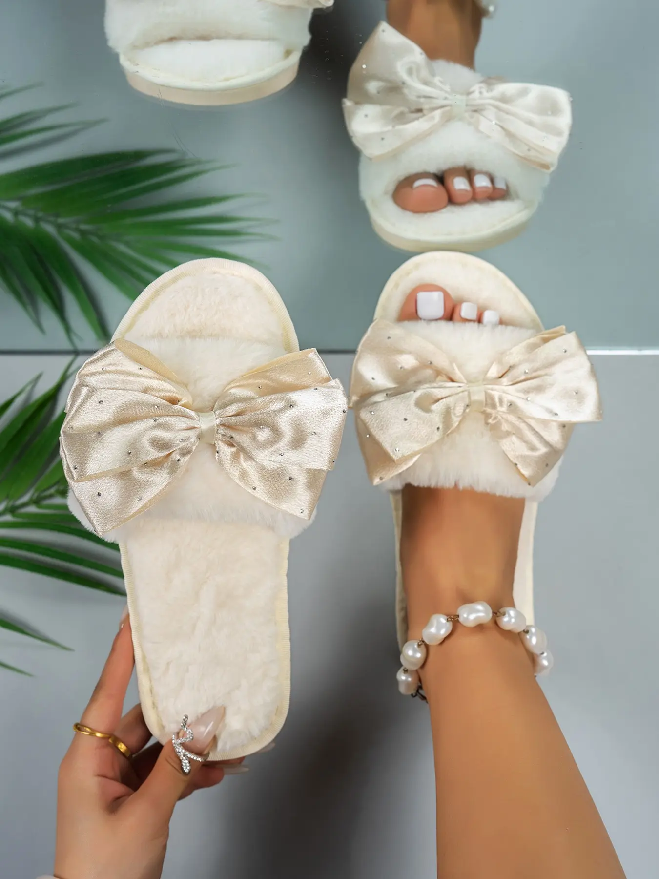 Women's Casual Slippers, Soft Plush Animal Pattern, Breathable Eva Sole, Anti-Slip Flat Design, Perfect for Home & Bedroom