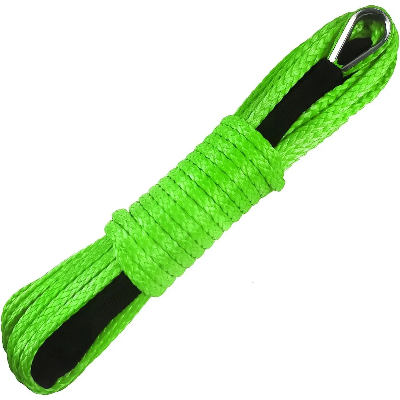 1/4" x 50 ft 10,000LBs Synthetic Winch Line Cable Rope with Black Protecing Sleeve for ATV UTV Winches Truck Boat (Green, 1/4" x 50 ft)