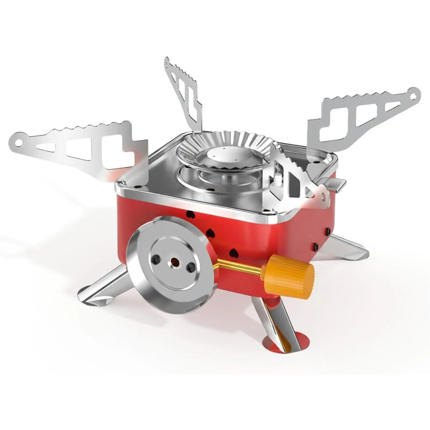 Portable Camping Stove, Ultralight Backpacking Stove with  Support Wind-Resistance Camp Stove, Mini Outdoor Folding Metal Camping Gas Stove for Camping, Hiking, Cooking, ect.
