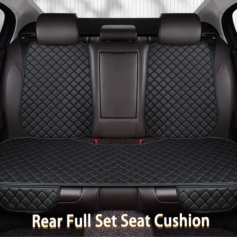 Universal Rear Full-Enclosure Car Seat Cushion, Waterproof Stain-Resistant Leather Seat Pad, Complete Backrest Integrated Rear Seat Protector