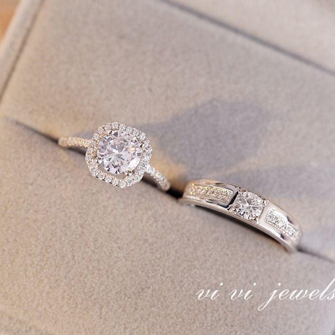 Women's Luxury 6-Prong CZ Ring, Copper High-End Fashion Band, Minimalist Couple Ring, Ideal Proposal & Wedding Gift for Holidays