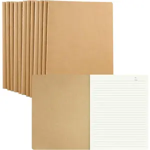 12 Pack 8.5x11 inch Large Lined Notebook Journals Bulk, 32 sheets / 64 Pages, Sketchbook Composition Notebook Journals Subject Notebooks Planner for College Students Office