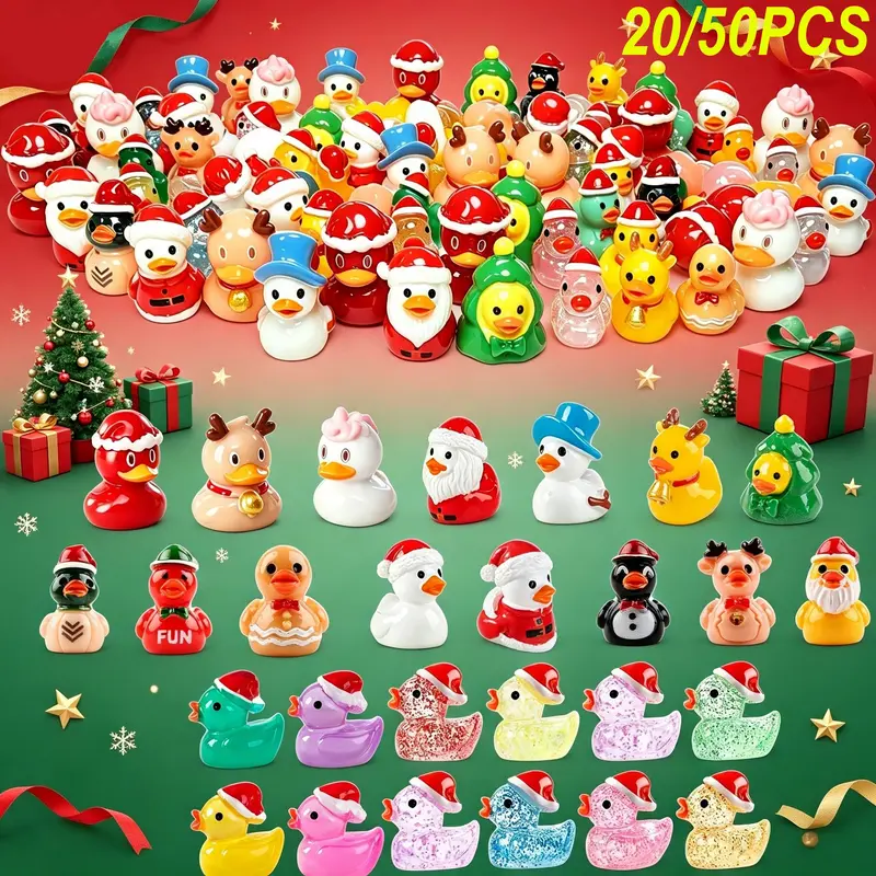 Mini Christmas Decorations, Santa Claus, Reindeer & Snowman Resin Ducks, Cute Desktop & Garden Ornaments, Festive Party Gifts, Festive Home Decoration