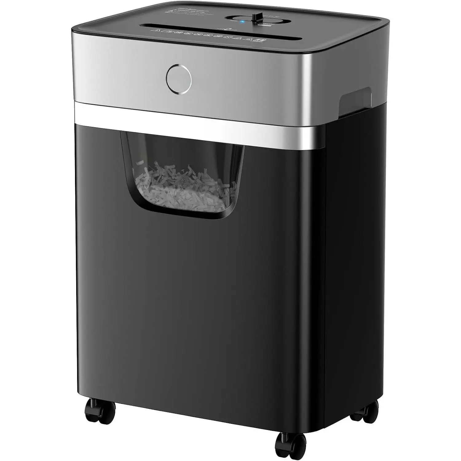 14-Sheet  Cut Heavy Duty Paper Shredder for  Office | P-4 , Anti-Jam System, Quiet Paper Shredder for CDs & Staple, with 5.3 Gal Pullout Bin, Easy-roll Casters S3112