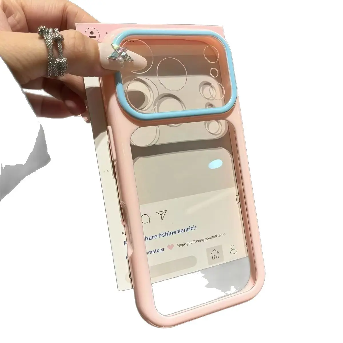 Silicon Customized Transparent Candy-Colored Dopamine Soft Instant Phone Case for iPhone 13, 16, 17 Pro Max - Compatible with iPhone Series