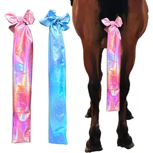 Horse Tail Bag 2 Pack – Thicker Elastic Fabric Tail Wraps for Horses, Longer-Lasting Tail Protection for Daily Grooming, Stable & Show Use (Fantastic Pink and Blue)