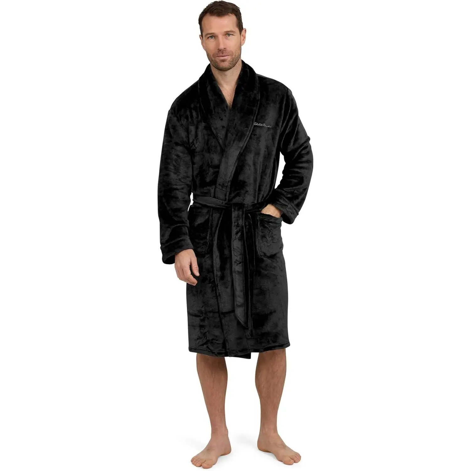 Eddie Bauer Mens Robe Plush – Fuzzy & Fluffy Fleece Spa Robes for Men| Soft Warm Winter Bathrobe with Pockets & Belt
