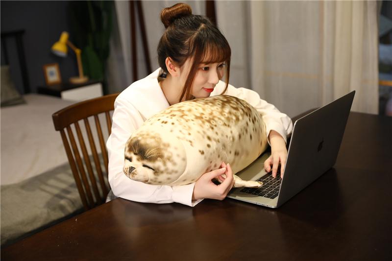 120CM Giant Lovely Sea Lion Plush Toys Kawaii Sea World Animal Seal Throw Pillow Stuffed Sleeping Pillow Doll Kids Birthday Gift