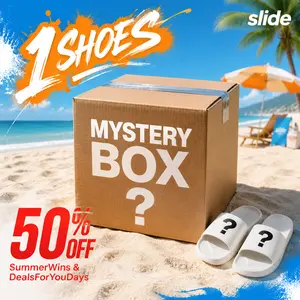 Mystery Summer Slide Box | 1 Pair Slipper Inside,Size Selectable,  Fixed Odds, Real Image & Original Package, Random Style Shipped, Birthday Surprise Gift, SummerSurprise Gift for Friends & Birthday, SummerWins & DealsForYouDays