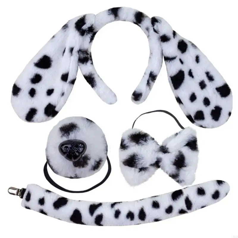 Retail/Drop Shipping Dalmatians Cosplay Costume for Kids Cartoon Animal Headband/Tail/Bowtie Halloween Party Stage Role Play