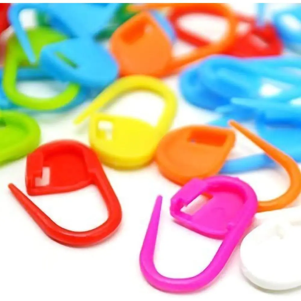 100-Count Mixed Color Locking Clip Markers for Knitting & Crochet, Locking Hook Knitting Counter Accessories, Mark