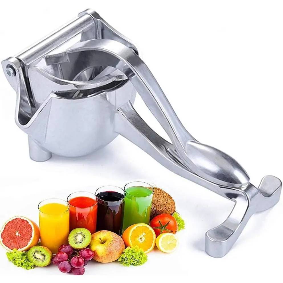 Premium Stainless Steel Heavy-Duty Fruit & Vegetable Juicer - Stable Thick Base, Fruit Press Juicer with Heavy-Duty Alloy Handles for Frequent Use, Juicing, Grape Juice Ready, Home Kitchen Kitchenware Gadget