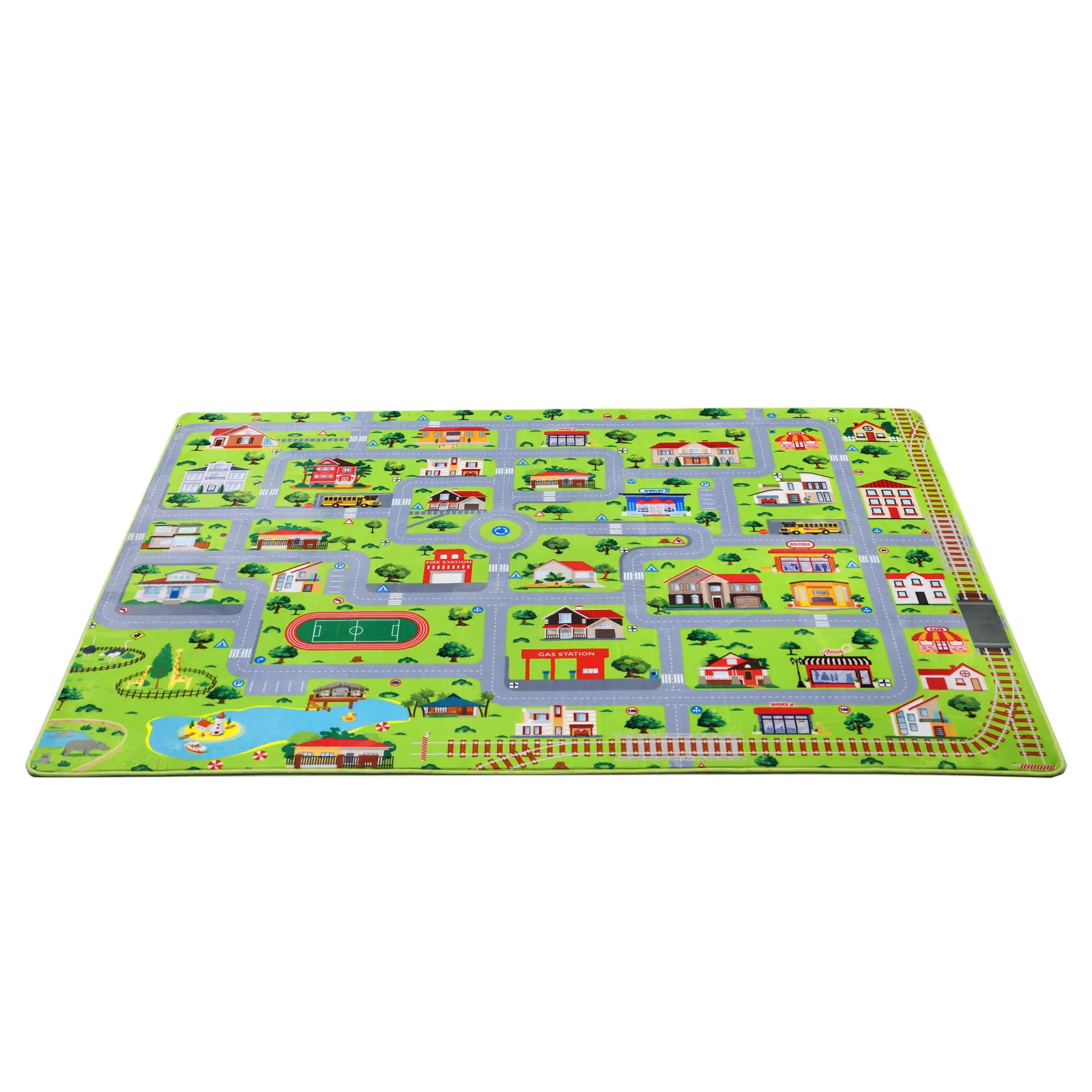 Extra Large Non-Slip Kids City Road Play Mat, Soft Educational Car Track Carpet Rug, Stain and Mark Resistant Durable Floor Mat, 140 x 200cm Ideal for Nursery, Bedroom and Playroom Decor